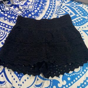 rewind laced black shorts